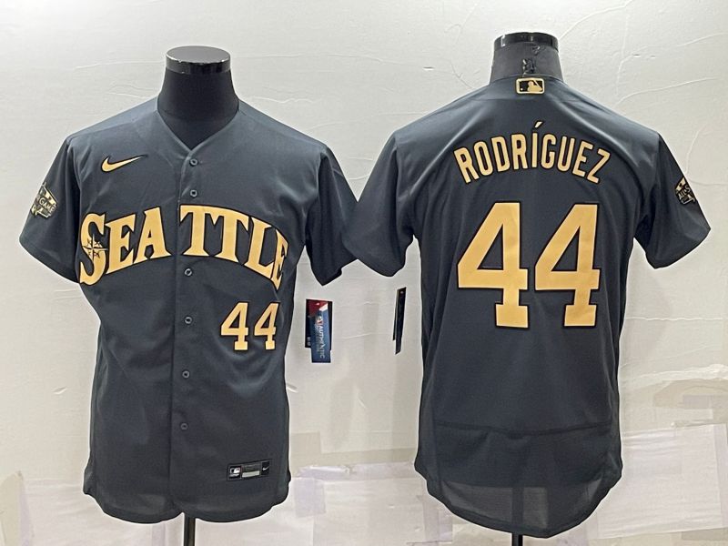 Men Seattle Mariners 44 Rodriguez Grey 2022 All Star Elite Nike MLB Jersey
